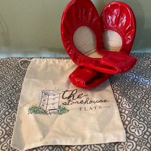 Storehouse flats, red patent, brand new